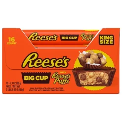 Chocolate<Reese's Stuffed w/ Puffs Big Cup King Size 2.4oz, 16/Box (246-01182)