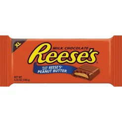 Chocolate<Reese's XL Peanut Butter Milk Chocolate Candy Bar, 4.25 oz., 12/Carton (HEC44266)