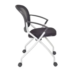 Hot Cadence Mesh Nesting Chair, Black, 12/Pk (2309BK12PK) Office Chairs