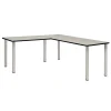 Best Kee 60" L-Desk with 42" Return, Maple/Chrome (ML602442PLBPCM) L-Desks