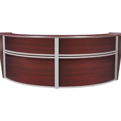 Clearance Marque 124.5"W Curved Reception Desk Workstation, (77292MH) Office Desks
