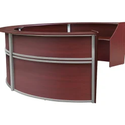 Hot Marque 142"W Curved Reception Desk Workstation, (77294MH) Office Desks