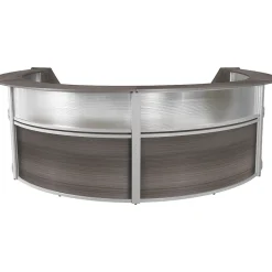 Best Marque 142"W Curved Reception Desk Workstation, (77314GY) Office Desks