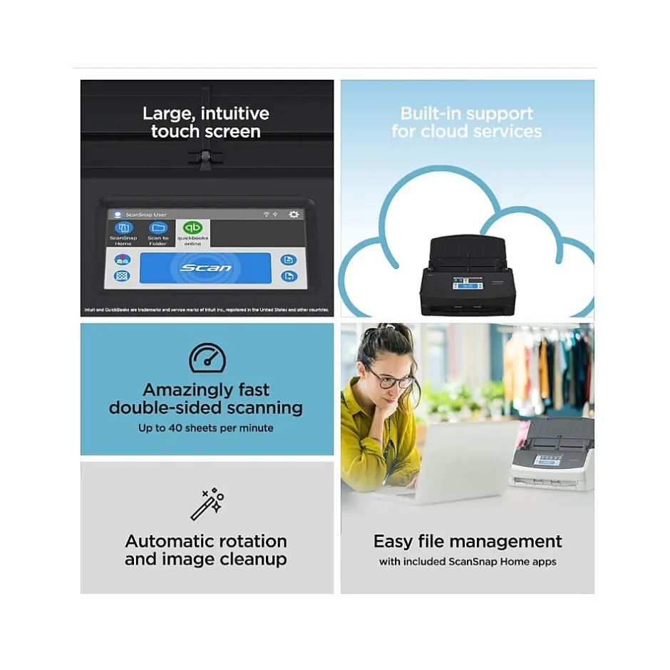 Portable Scanners<Ricoh Scansnap IX1600 Receipt Edition, Black (PA03770-B675)