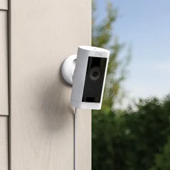 Security Cameras & Systems<Ring Stick Up Cam Pro Plug In Indoor/Outdoor HDR Security Camera, White (B09CKN2D4S)