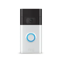 Smart Doorbells<Ring WiFi Wired/Wireless Smart Video Doorbell, Silver (6022381)