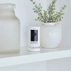 Security Cameras & Systems<Ring Wireless Stick Up Camera, White (B07Q6ZZFLS)