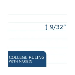 Roaring Spring Paper Products 1-Subject Notebooks, 9" x 11", College Ruled, 100 Sheets (11096) Clearance