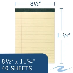 Roaring Spring Paper Products Recycled Legal Pad, 8.5" x 11.75", 40 Sheets/Pad, Canary (74712) Discount