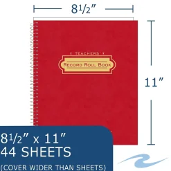 Hot Teacher's Record Roll Books, 8.5" x 11", 44 Sheets (72900) Grade Books