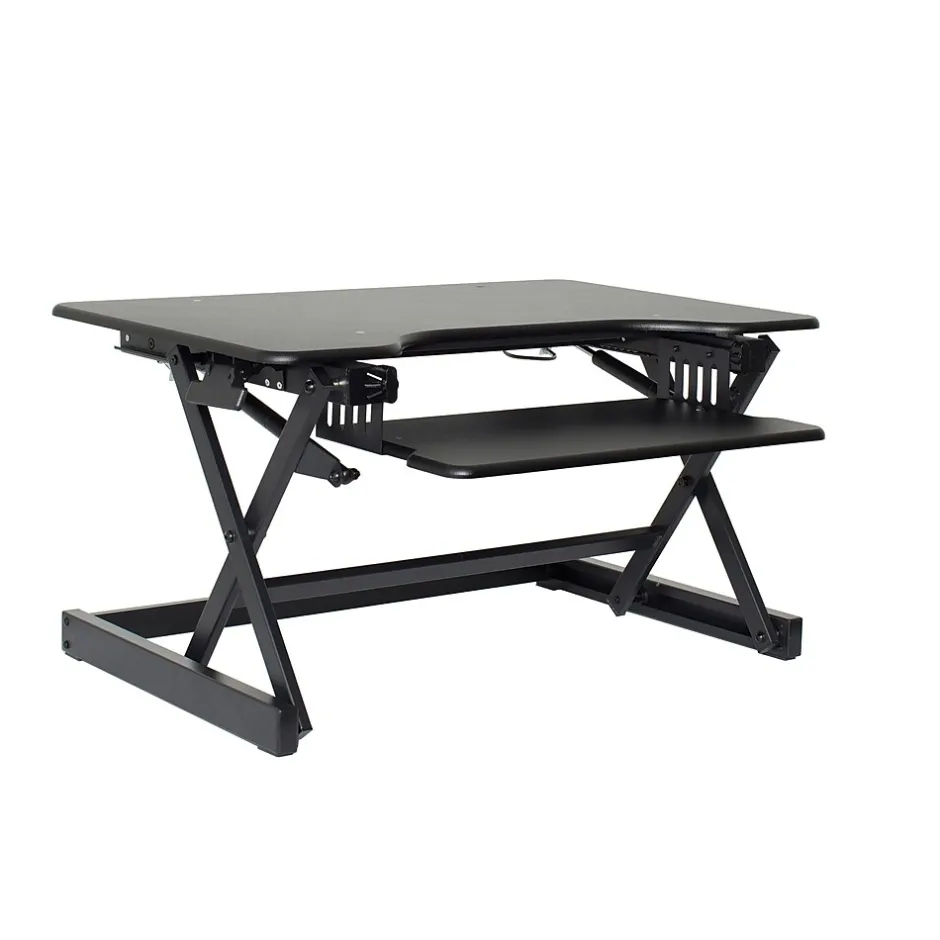 Best 32"W Manual Adjustable Standing Desk Converter, Black (R EADRB2) Standing Desks