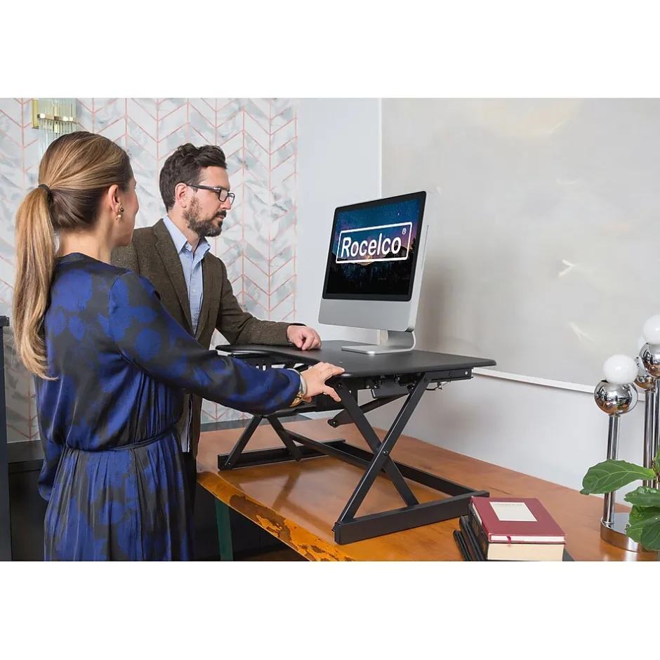 Best 32"W Manual Adjustable Standing Desk Converter, Black (R EADRB2) Standing Desks