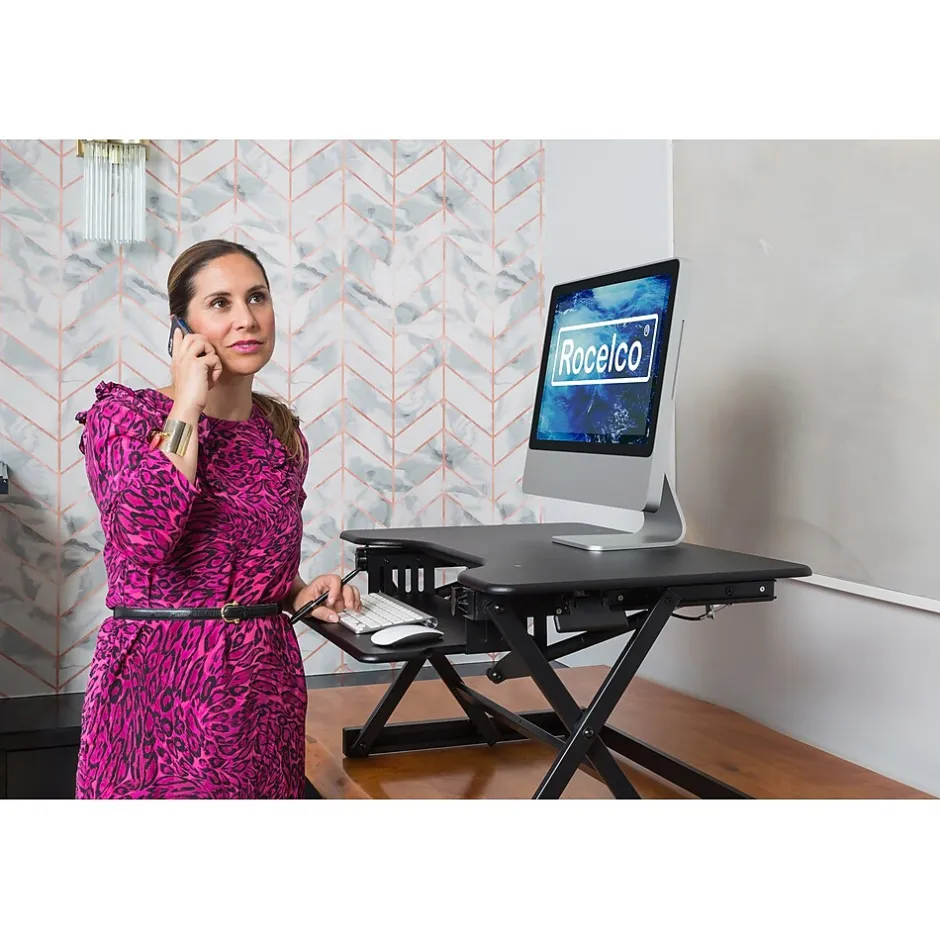 Best 32"W Manual Adjustable Standing Desk Converter, Black (R EADRB2) Standing Desks