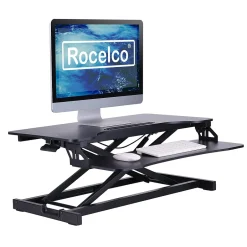 Sale 32"W Manual Adjustable Standing Desk Converter, Black (R VADRB) Standing Desks