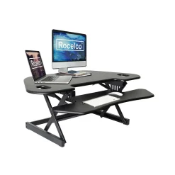 Hot 46"W Manual Adjustable Corner Standing Desk Converter, Black (R CADRB-46) Standing Desks
