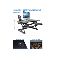 Hot 46"W Manual Adjustable Corner Standing Desk Converter, Black (R CADRB-46) Standing Desks