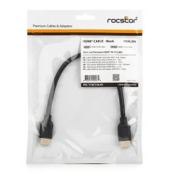 Ethernet Cables<Rocstor Premium 1' HDMI Audio/Video Cable with Ethernet (Y10C156-B1)