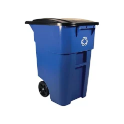 Rubbermaid Brute Polypropylene Recycling Container, 50 Gallon, Blue (FG9W2773BLUE)