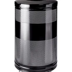 Rubbermaid Classics Open-Top Receptacle, 25 Gallons, Black, 35 1/2"H x 18"Diameter