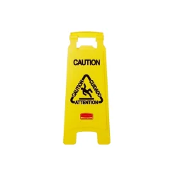 Social Distance Signage<Rubbermaid Commercial Products Safety Awareness Floor Sign, Yellow (FG611200YEL)
