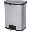 Rubbermaid Commercial Slim Jim Metal End Step Trash Can, 24 Gallon, Black