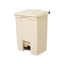 Rubbermaid Indoor Step Trash Can, Beige Plastic, 18 Gal. (FG614500BEIG)