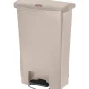 Rubbermaid ® Slim Jim Resin Front Step-On Trash Can, 13 Gallons, Beige (1883458)