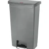 Rubbermaid Slim Jim Step-On Plastic Step Trash Can, Gray, 18 gal. (1883604)