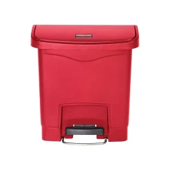Rubbermaid Slim Jim Step-On Indoor Step Trash Can, Red Resin, 4 Gal. (1883563)