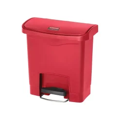 Rubbermaid Slim Jim Step-On Indoor Step Trash Can, Red Resin, 4 Gal. (1883563)