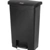 Rubbermaid Slim Jim Step-On Plastic Trash Can with Lid, 13 gal., Black (1883611)