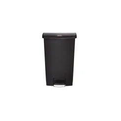 Rubbermaid Slim Jim Step-On Plastic Step Trash Can, 18 Gallon, Black (1883613)