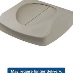 Rubbermaid ® Untouchable® Waste Container Lids, Square, Swing Top, Grey, Fits 23-Gallon Containers