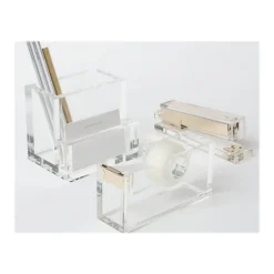 Russell+Hazel Fashion Stapler, 20-Sheet Capacity, Gold/Clear, Each (81704R)