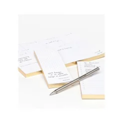 Russell+Hazel In Due Time Notepads, White/Gold, 80 Sheets/Pad, 3 Pads/Set (27619) Outlet