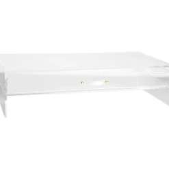 Russell+Hazel Monitor Stand with Drawer, Clear/Gold (98149)* Monitor Mounts & Stands