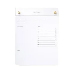 Russell+Hazel Notepad, 6.38" x 8.44", White/Gold, 100 Sheets/Pad, 1 Pad/Pack (55748) Clearance