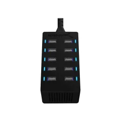 Lightning Cables<Sabrent 10-Port Desktop Smart USB Rapid Charger, Black (AX-TPCS)