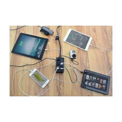 Lightning Cables<Sabrent 10-Port Desktop Smart USB Rapid Charger, Black (AX-TPCS)