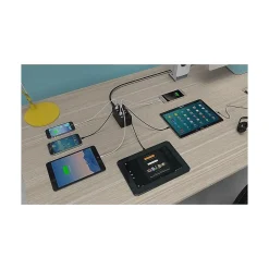 Lightning Cables<Sabrent 10-Port Desktop Smart USB Rapid Charger, Black (AX-TPCS)