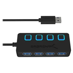 Usb Hubs<Sabrent 4-Port USB 3.0 Hub, Black (HB-UMP3)