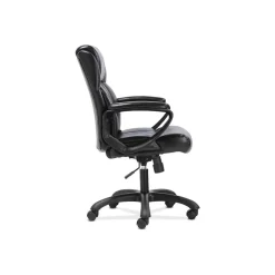 Discount Mid-Back Executive Chair, Fixed Padded Arms, Black Leather (BSXVST305) Office Chairs