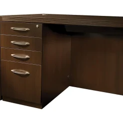 New Aberdeen™ Single Pedestal Credenza, Pencil/Box/Box/File, Mocha, 27 1/2"H x 15 1/4"W x 20"D File Cabinets