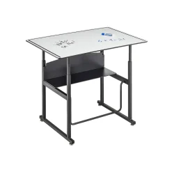 Outlet AlphaBetter 26" - 42" Plastic/Steel Adjustable Desk, White/Black (1208DE) Standing Desks