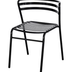 New CoGo Steel Outdoor/Indoor Stacking Chair, Black, 2/Carton (4360BL) Folding & Stacking