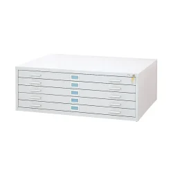Outlet ® Graphic Arts 5-Drawer Steel Flat File For 30" x 42" Documents, White File Cabinets