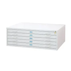 Best ® Graphic Arts 5-Drawer Steel Flat File For 36" x 48" Documents, White File Cabinets