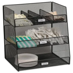 Coffee Organizers<Safco Onyx Hospitality Break Room Organizer, 3-Tier, Black (3293BL)