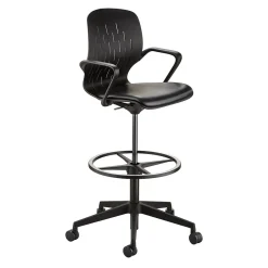 Sale ® Shell™ Vinyl Upholstered Extended-Height Chair, Black (7014BL) Office Chairs
