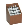 Hot Upright 20-Slot Mobile Roll File, 22"H x 15"W x 12"D, Walnut Wood (3081) File Cabinets